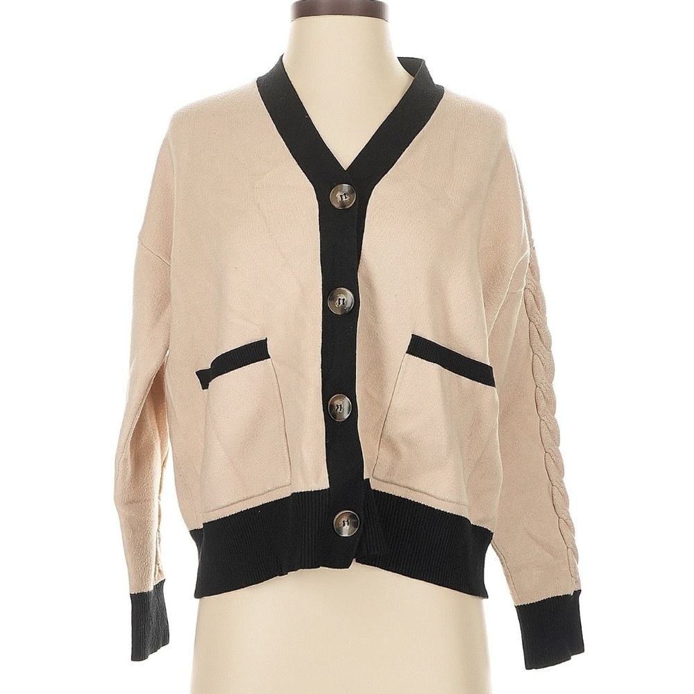 Monroe Color-Block V Neck Cardigan Size XS NWOT - Picture 2 of 5